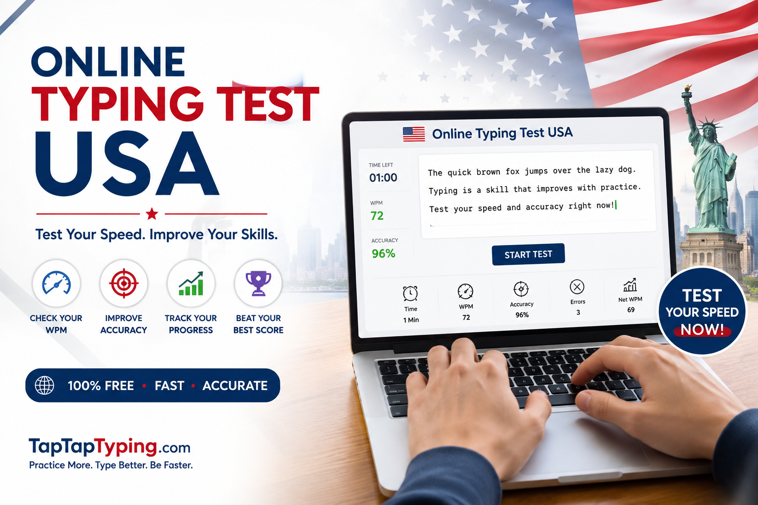 Online Typing Test USA: 7 Easy Ways to check Typing Speed