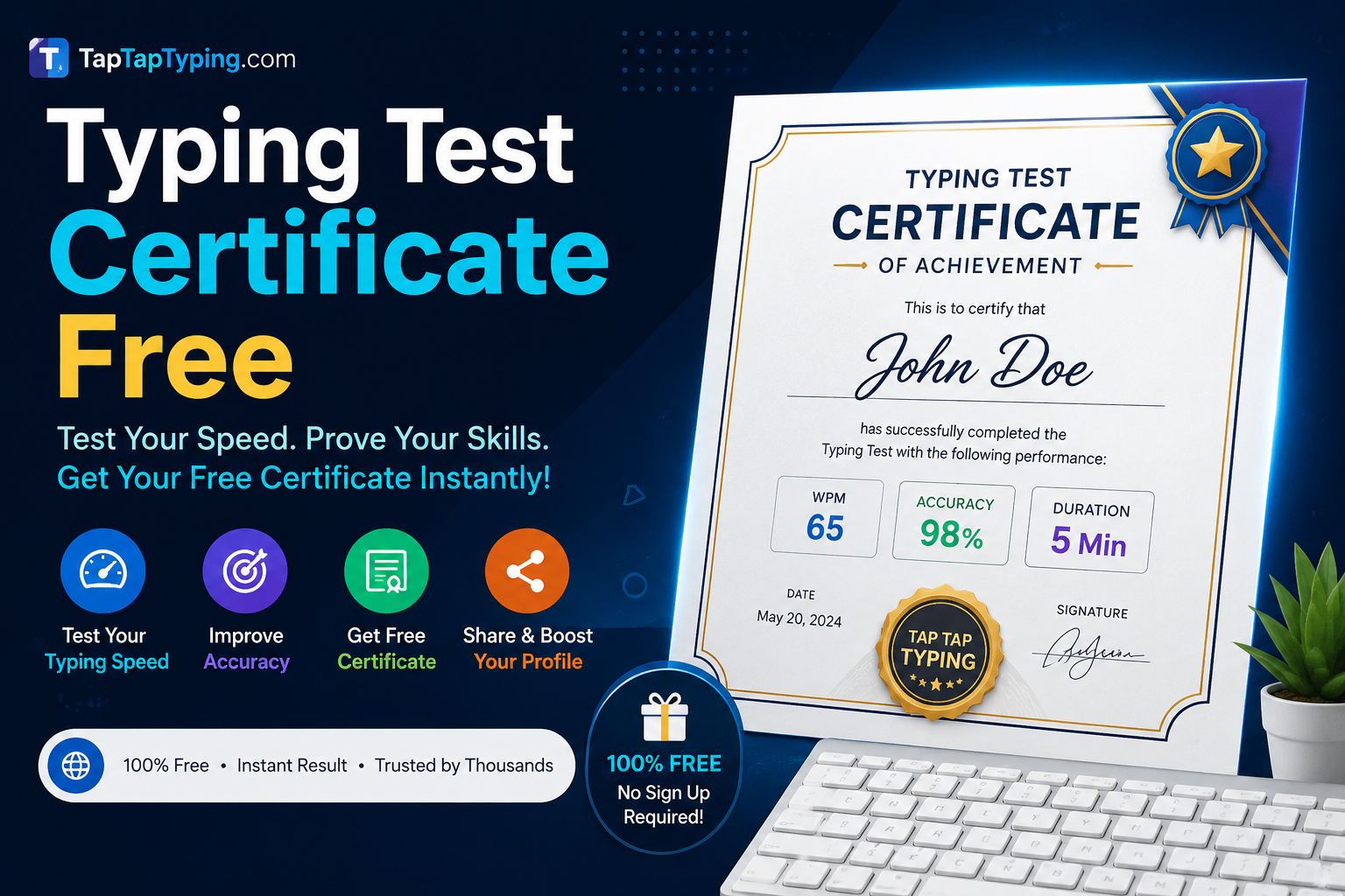 Typing Test Certificate Free: 7 Ways to Get Certified Online