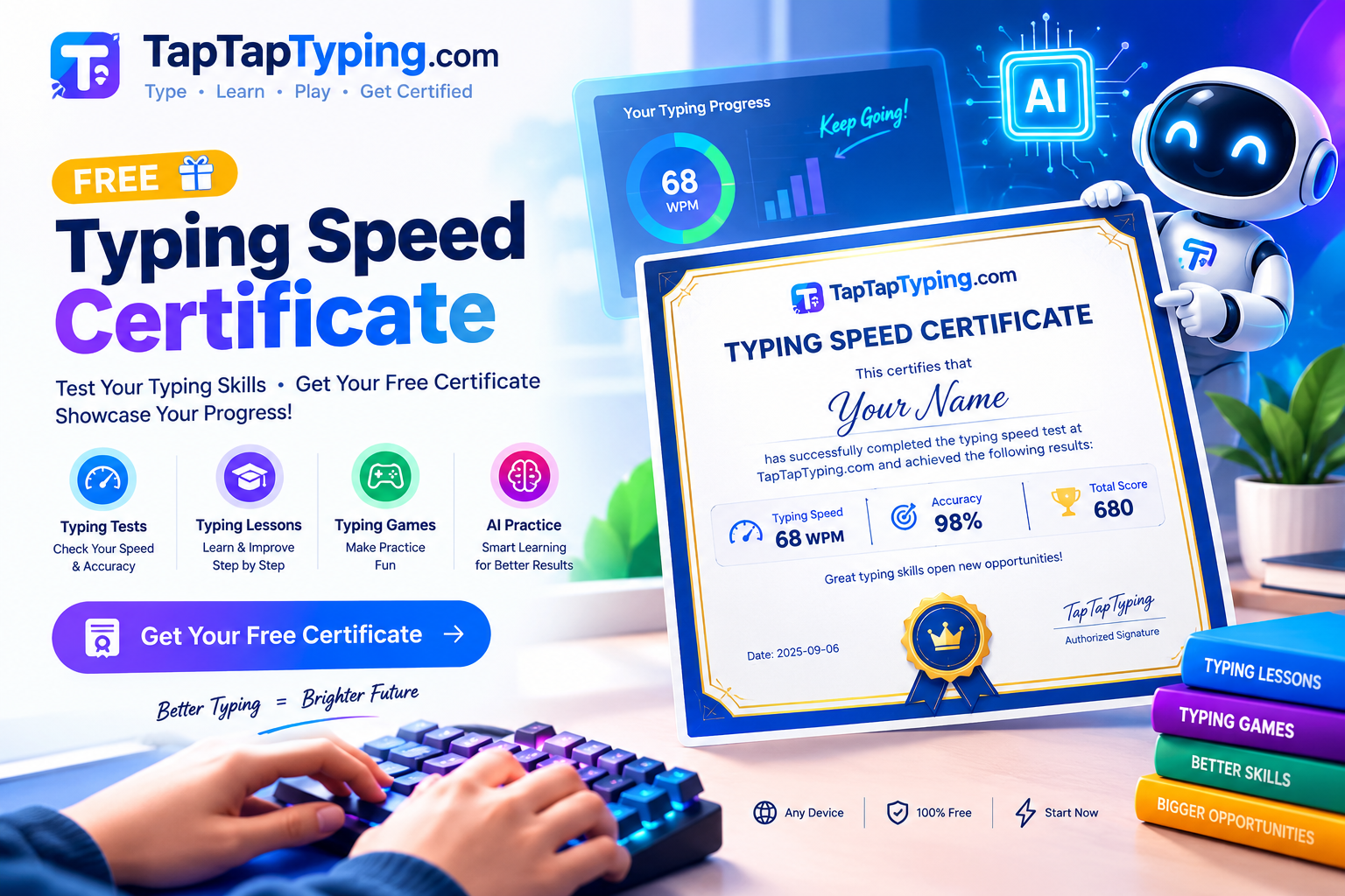 How to Get a Free Typing Speed Certificate Online-taptaptype
