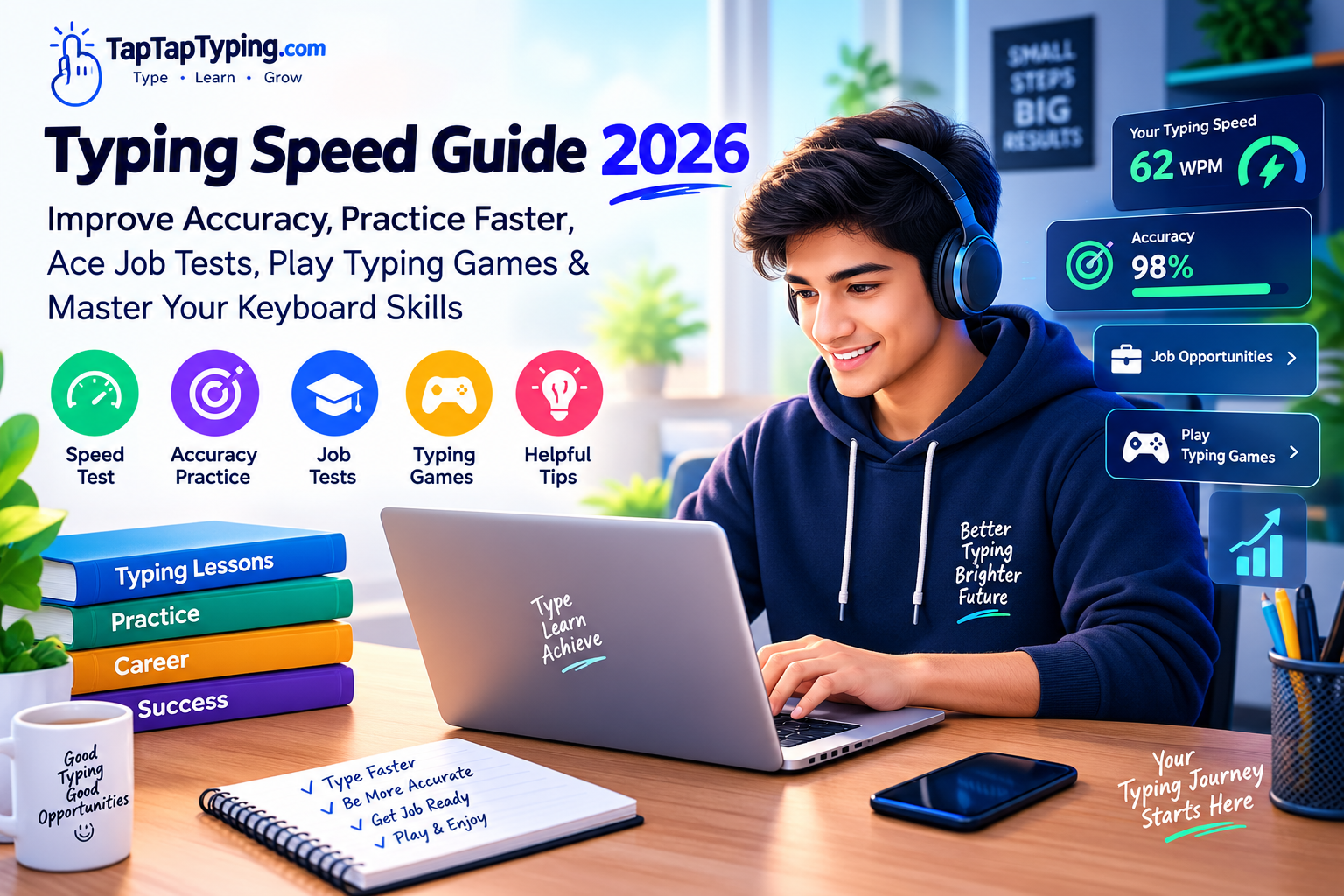 Typing test, Speed, Accuracy & Practice game & jobs Guide