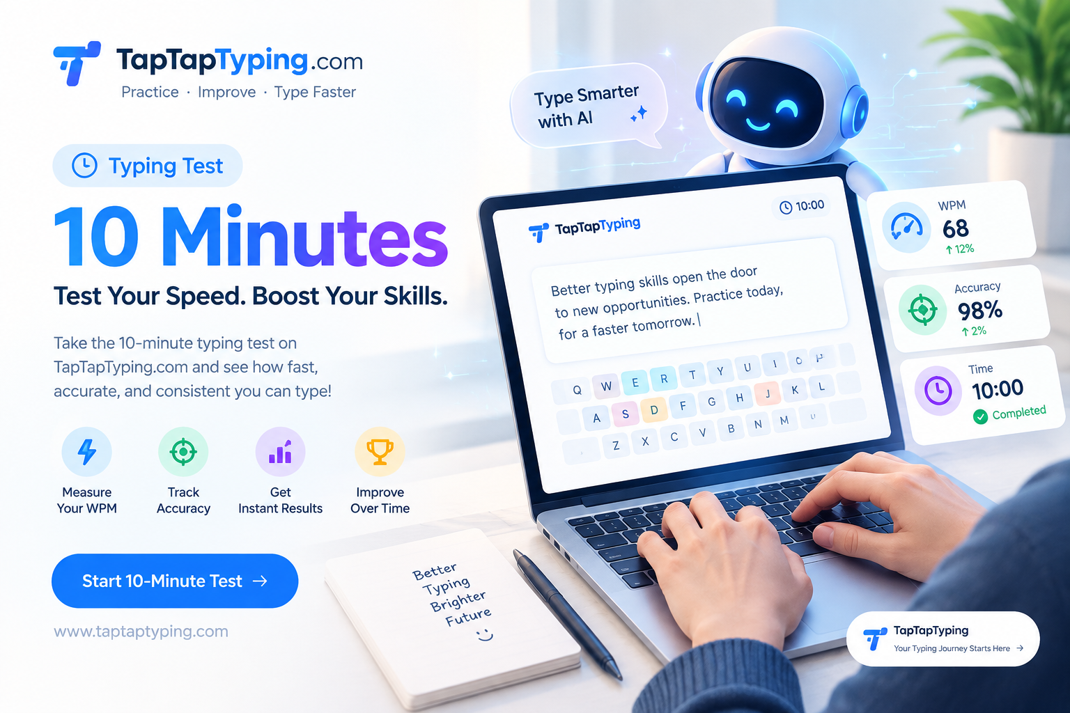 Typing Test 10 Minutes: Improve Speed, Accuracy & Endurance