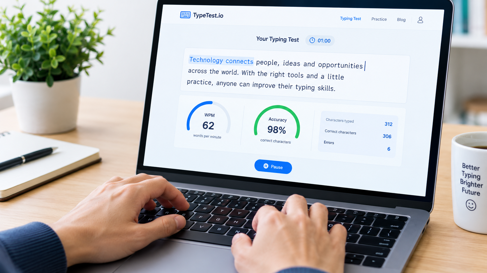 typing speed test Check WPM and Accuracy